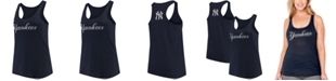 Soft As A Grape Women's Plus Size Navy New York Yankees Swing For The Fences Racerback Tank Top